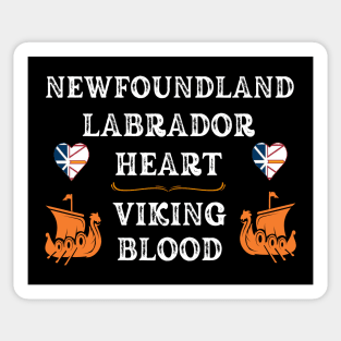 Newfoundland Labrador Heart, Viking Blood. White text. Gift ideas for historical enthusiasts. Sticker